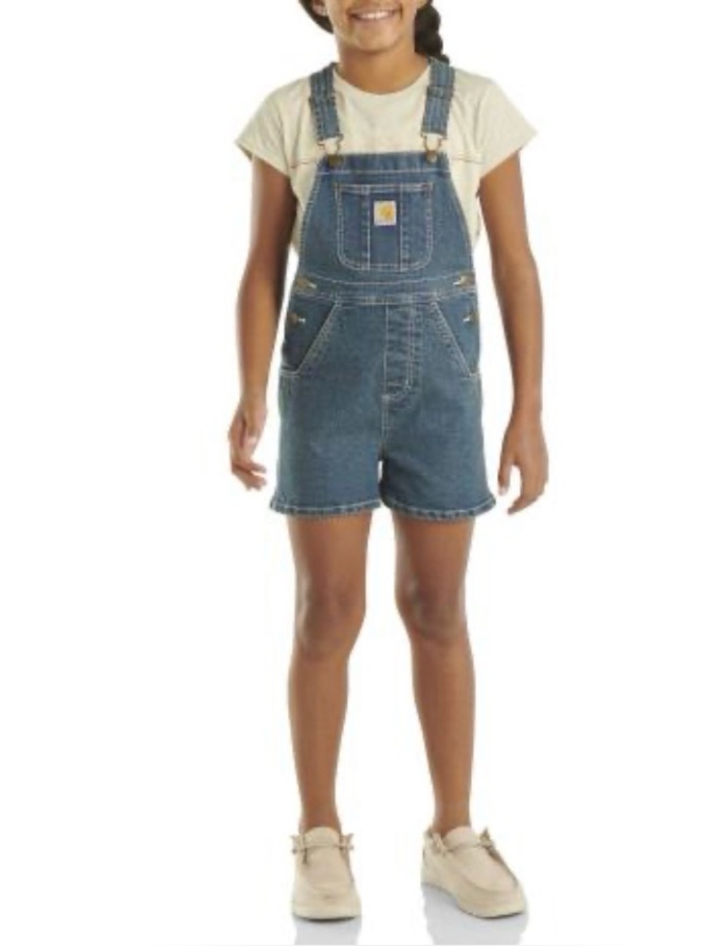 Rugged Flex™ Denim Shortall - Girls Carhartt overall shorts